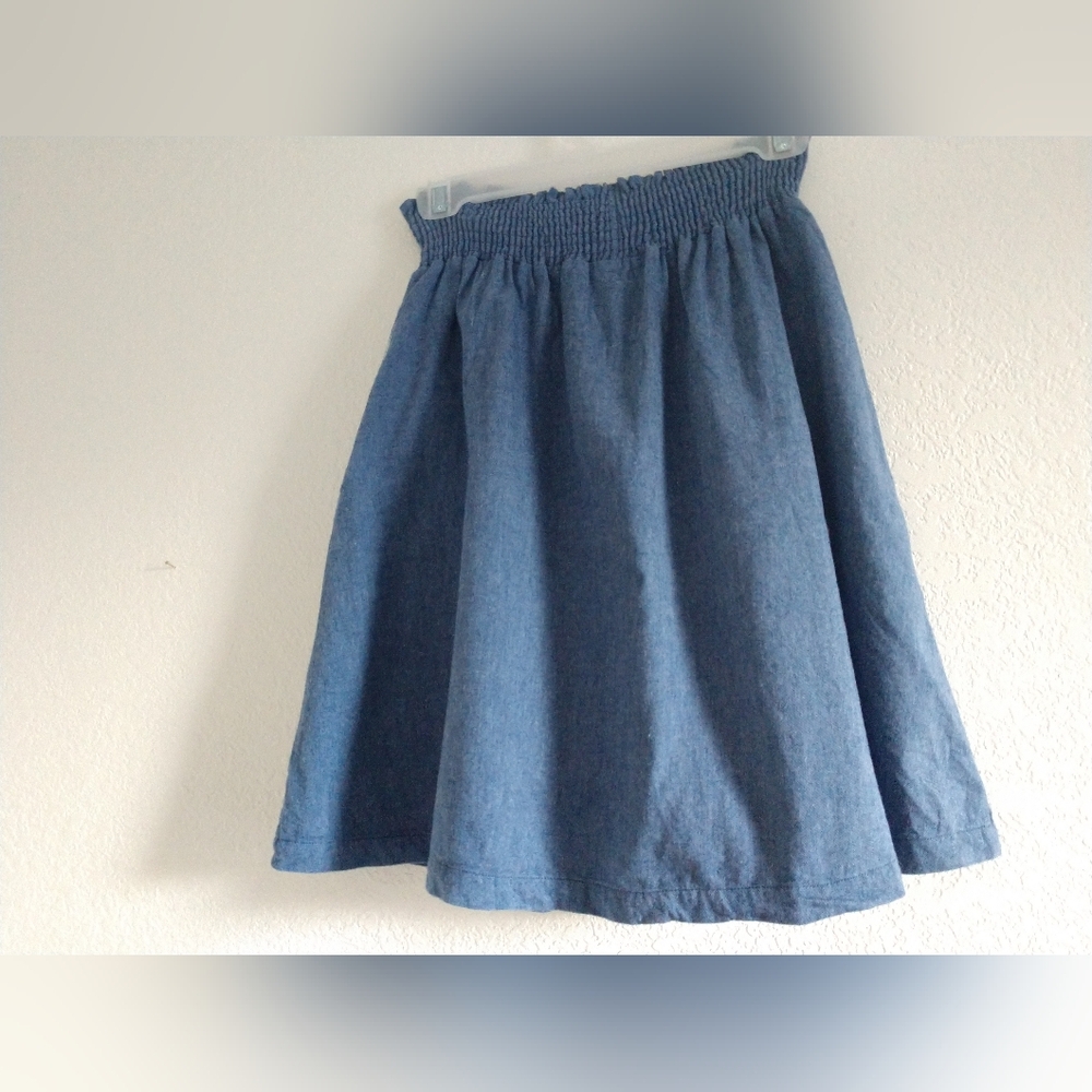 Merrick White Women's Short Skirt Blue Elastic Waist Pull On Size Large - Picture 8 of 9